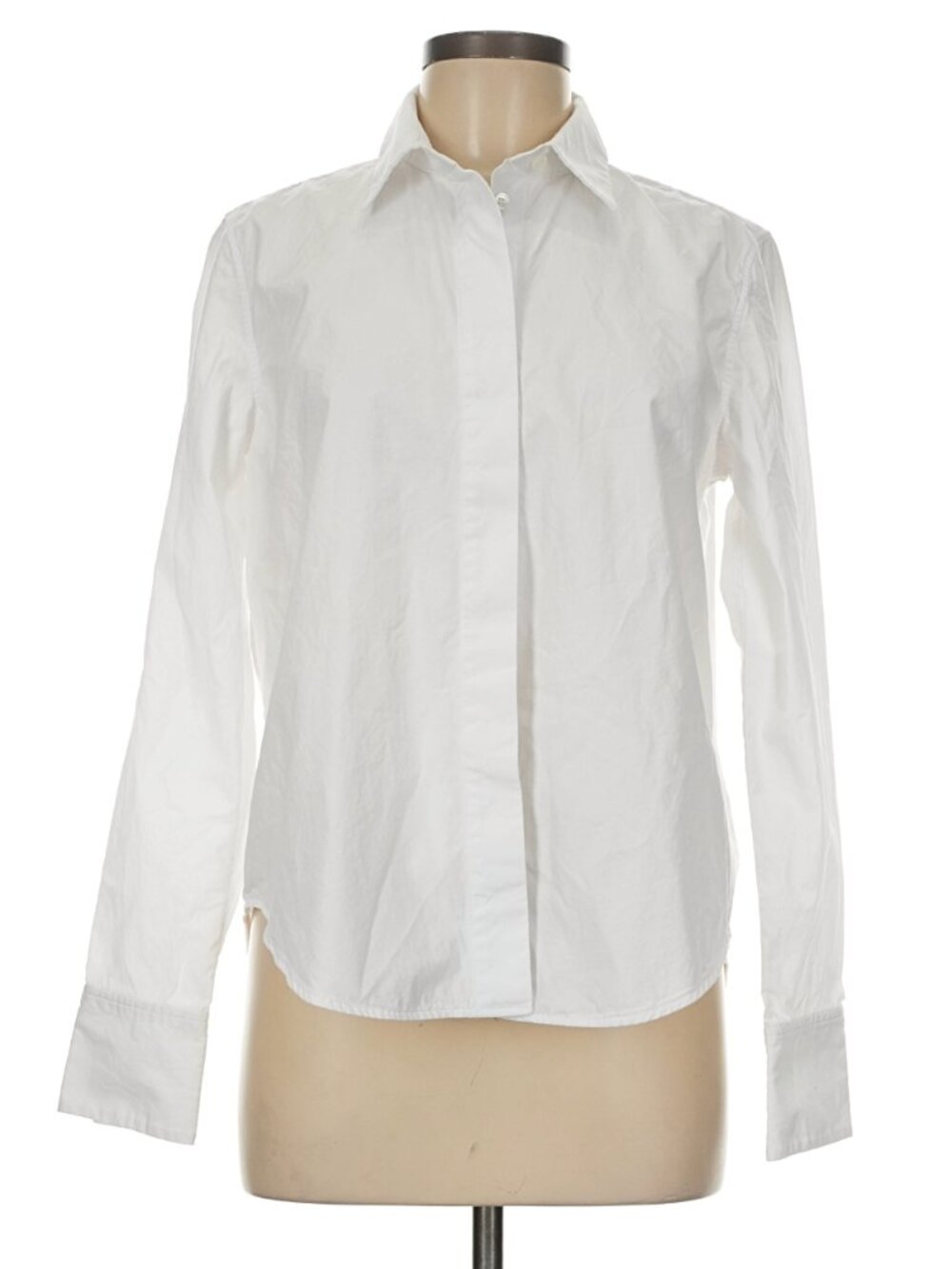 Arket Crisp Cotton Poplin Button Down Shirt White Size 6 EU 38 Minimalist